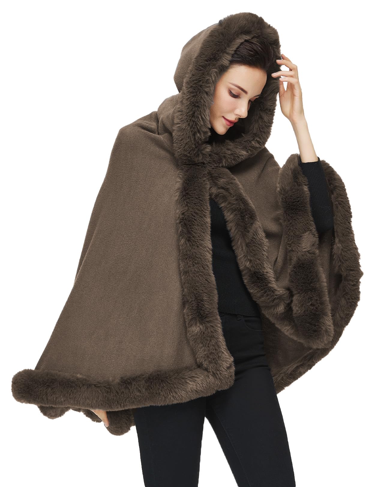 Poncho Hooded Shawl Wrap