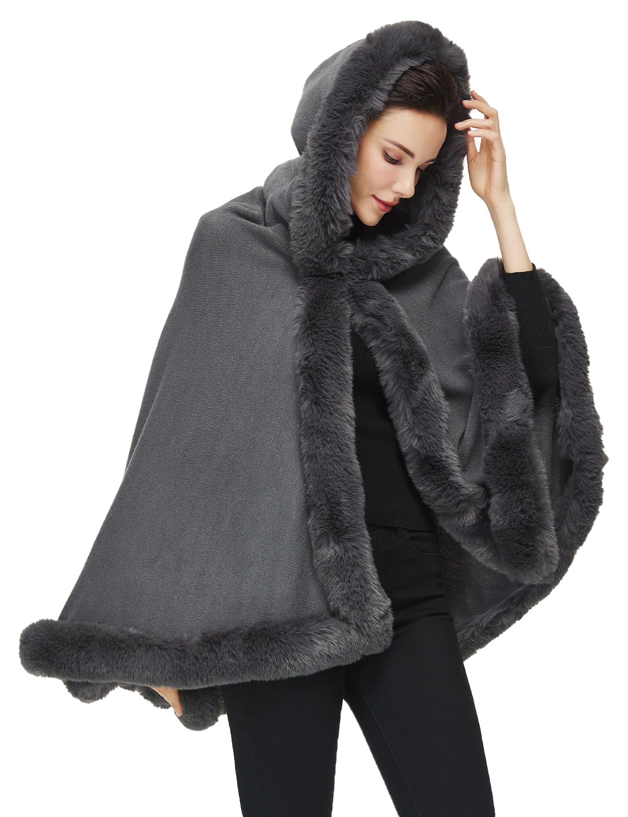 Poncho Hooded Shawl Wrap