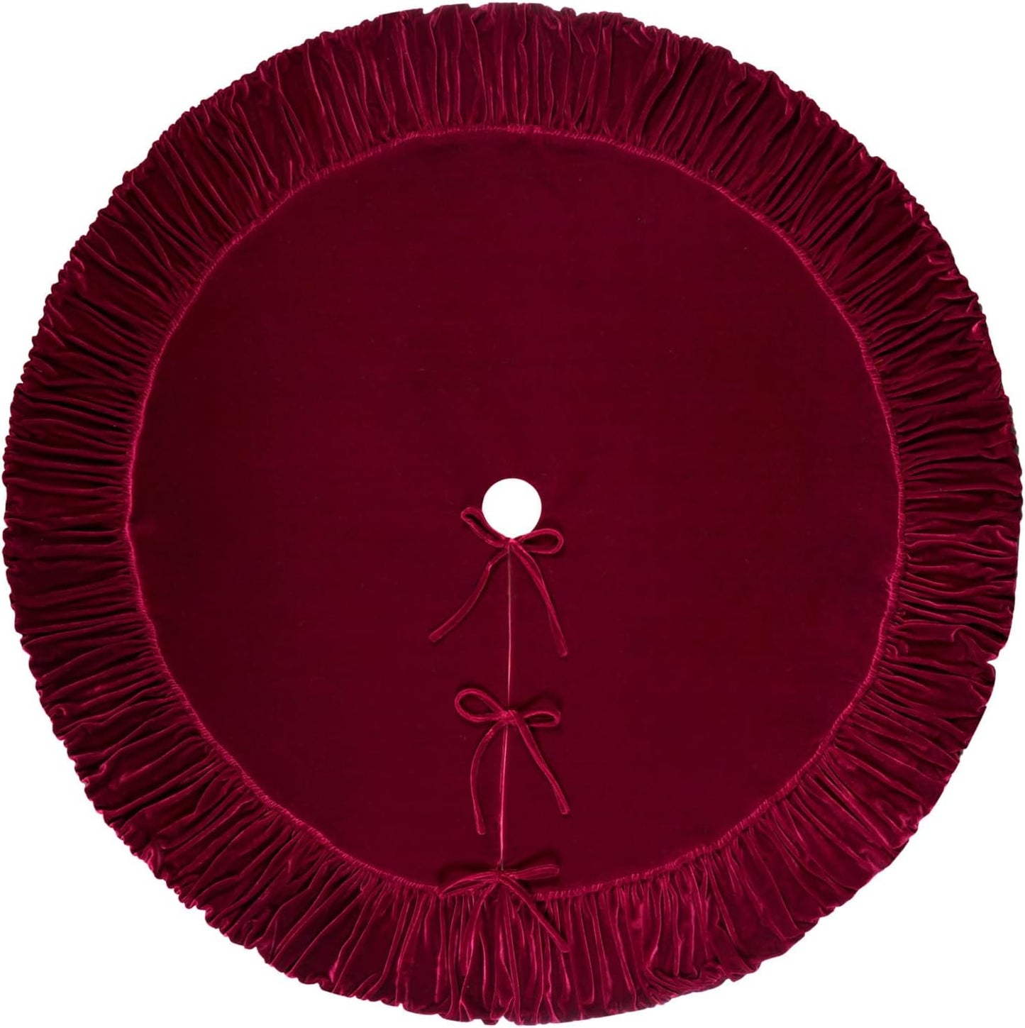 Ruffled Velvet Christmas Tree Skirt