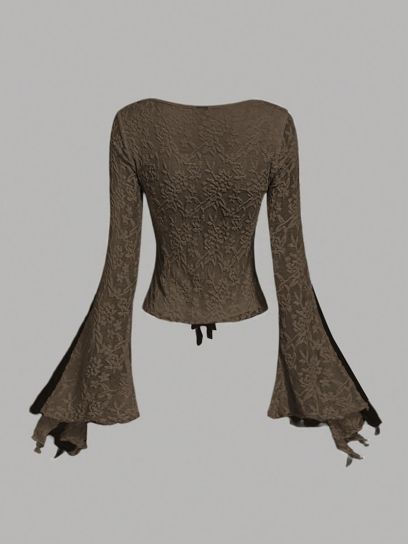 Verdusa Bell Sleeve Bow Blouse
