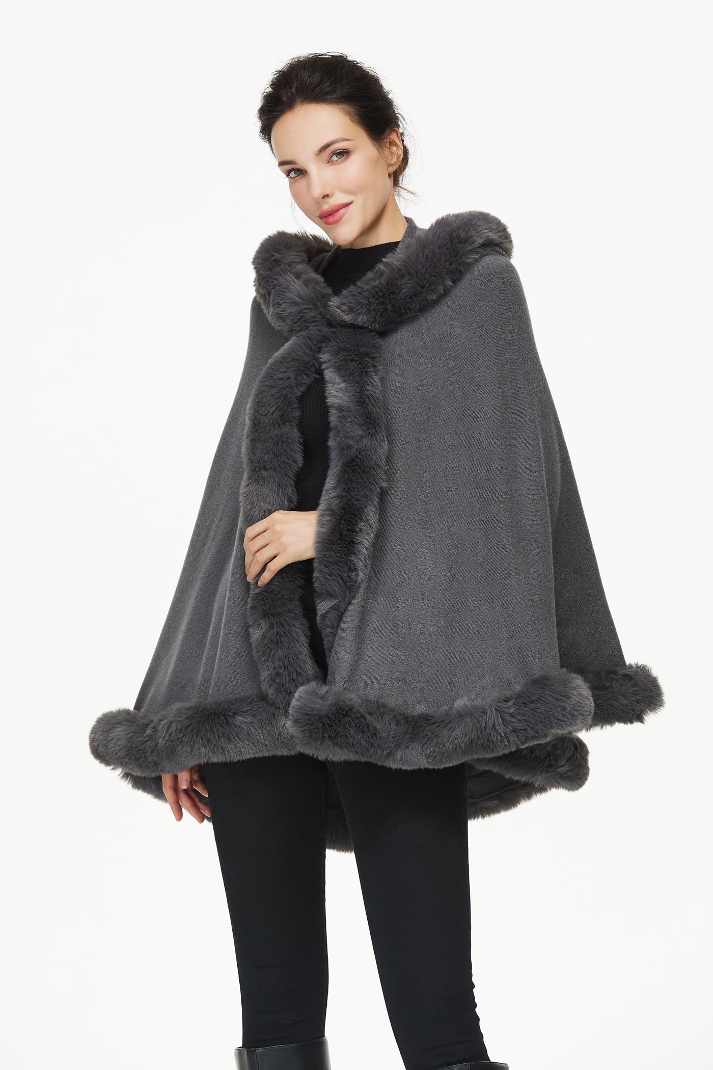 Poncho Hooded Shawl Wrap