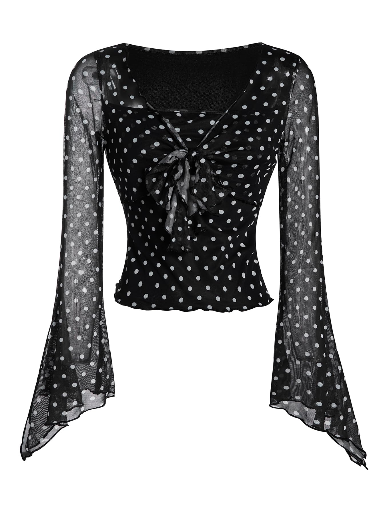 Verdusa Bell Sleeve Bow Blouse