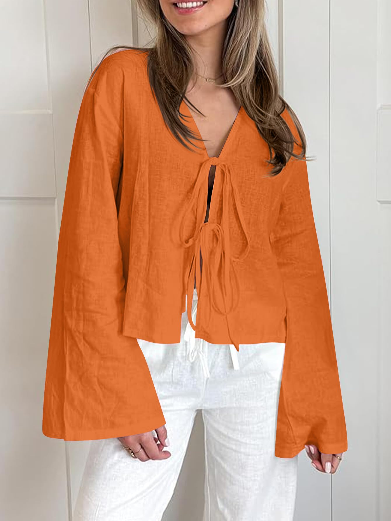 Tie Front Linen Shirt