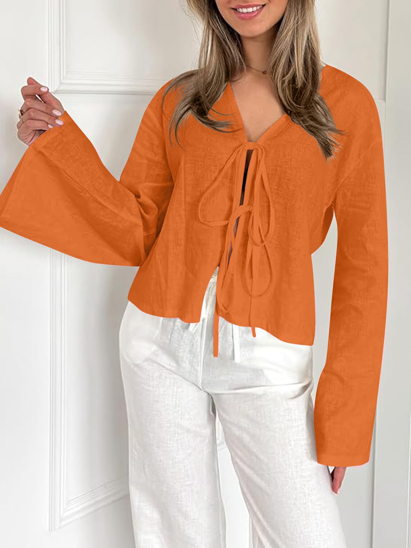 Tie Front Linen Shirt