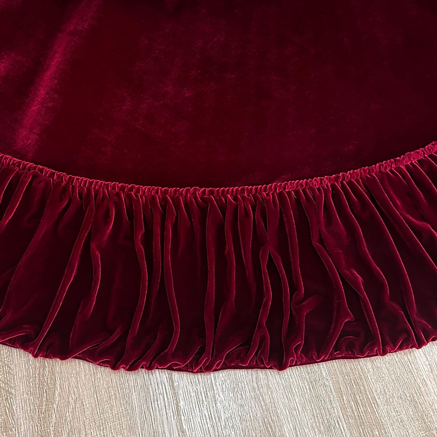 Ruffled Velvet Christmas Tree Skirt