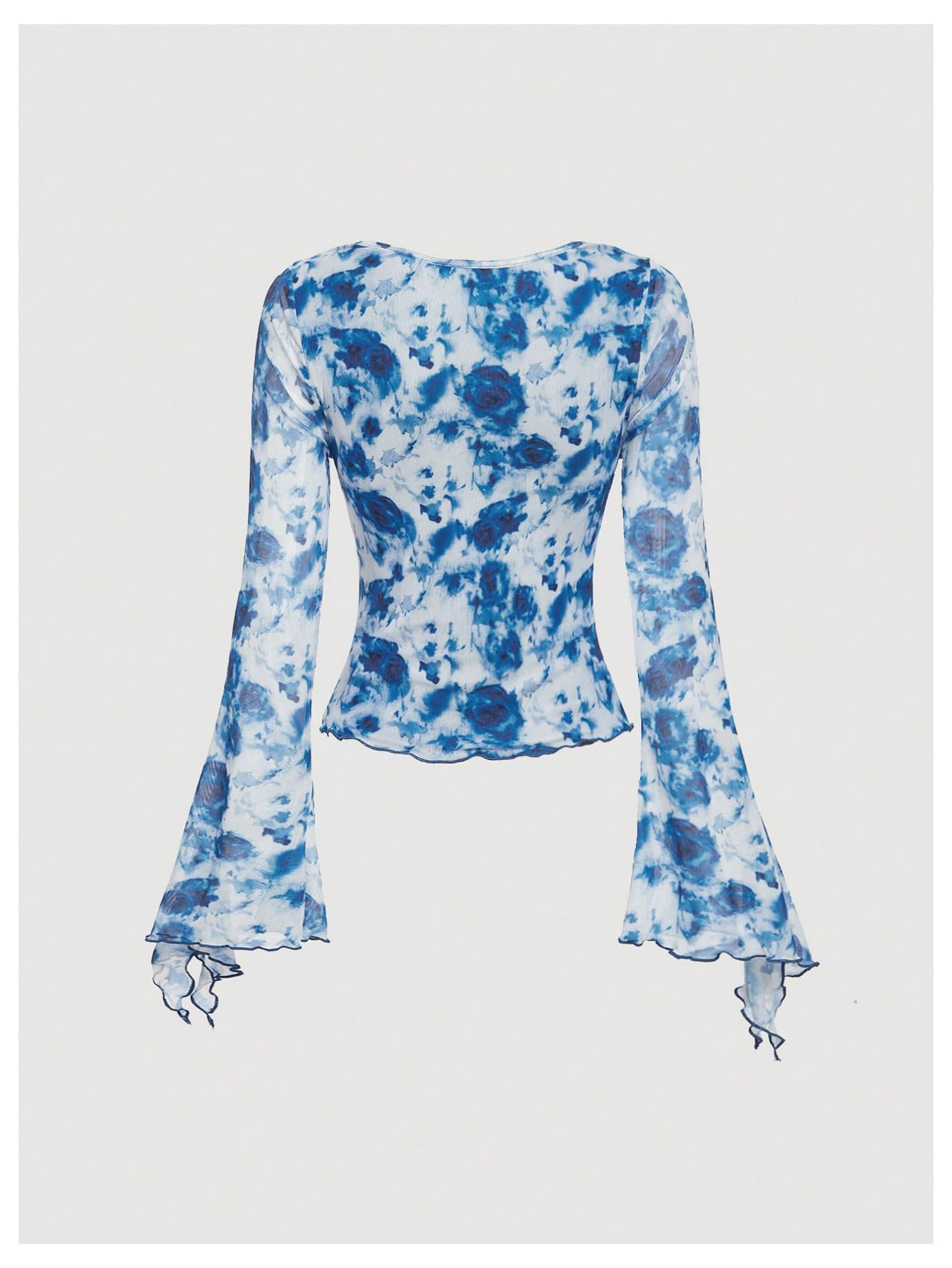 Verdusa Bell Sleeve Bow Blouse