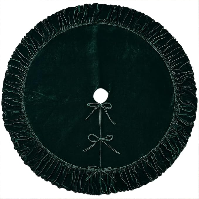 Ruffled Velvet Christmas Tree Skirt