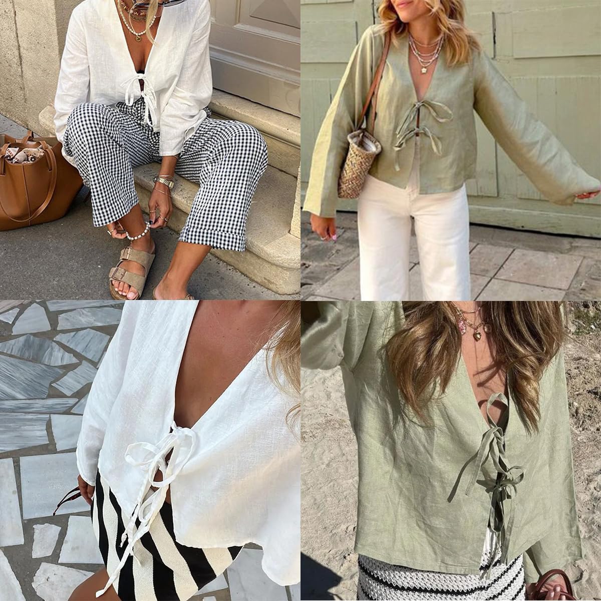 Tie Front Linen Shirt