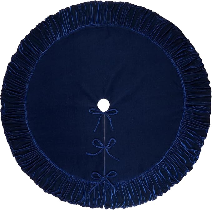 Ruffled Velvet Christmas Tree Skirt