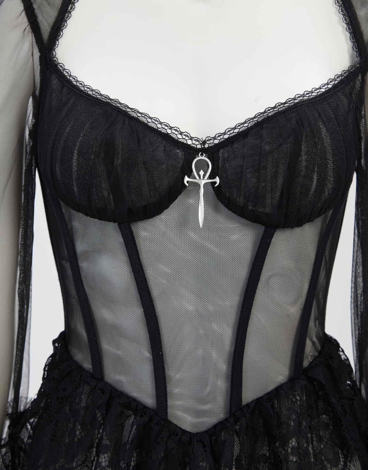 Sheer Vintage Dress with Choker