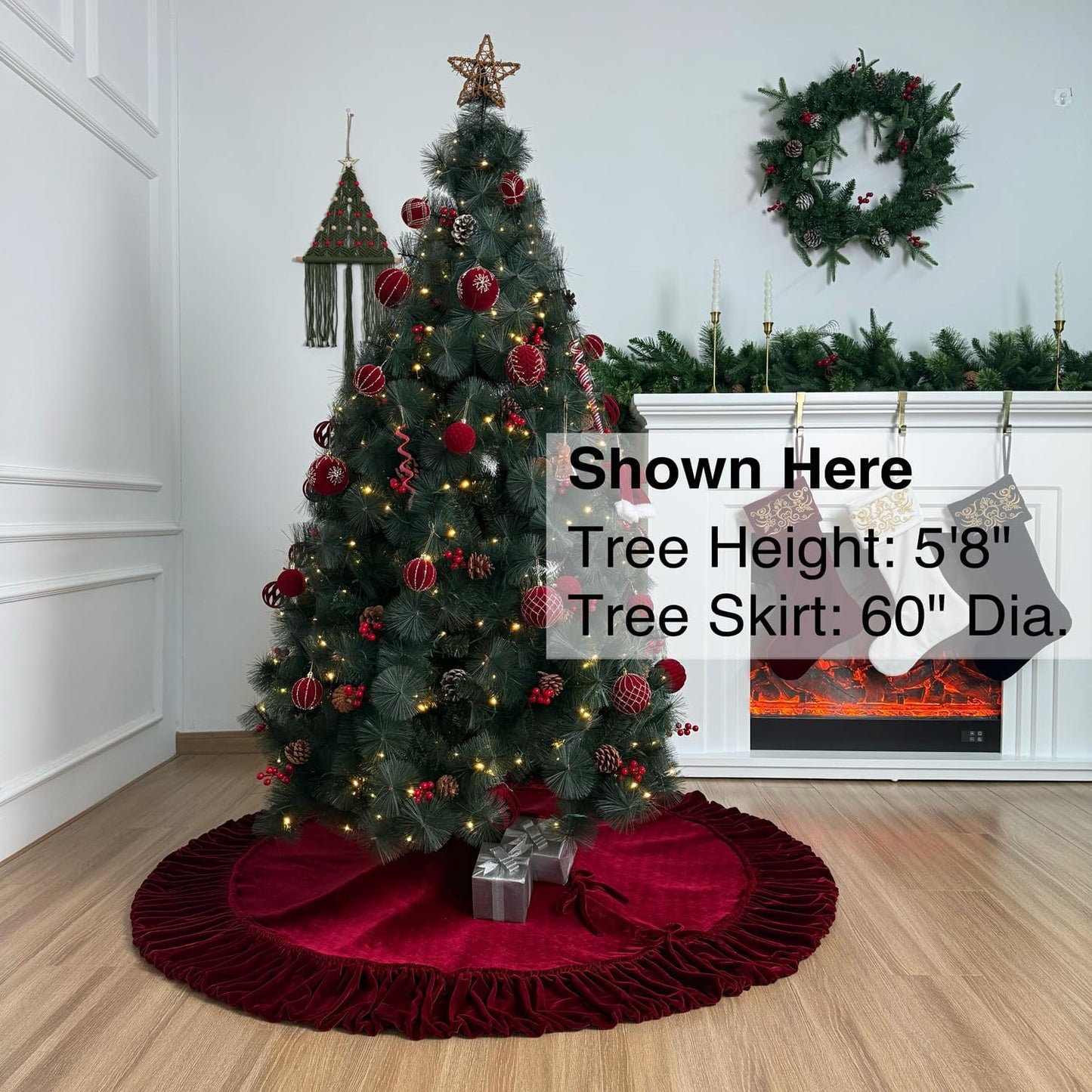 Ruffled Velvet Christmas Tree Skirt