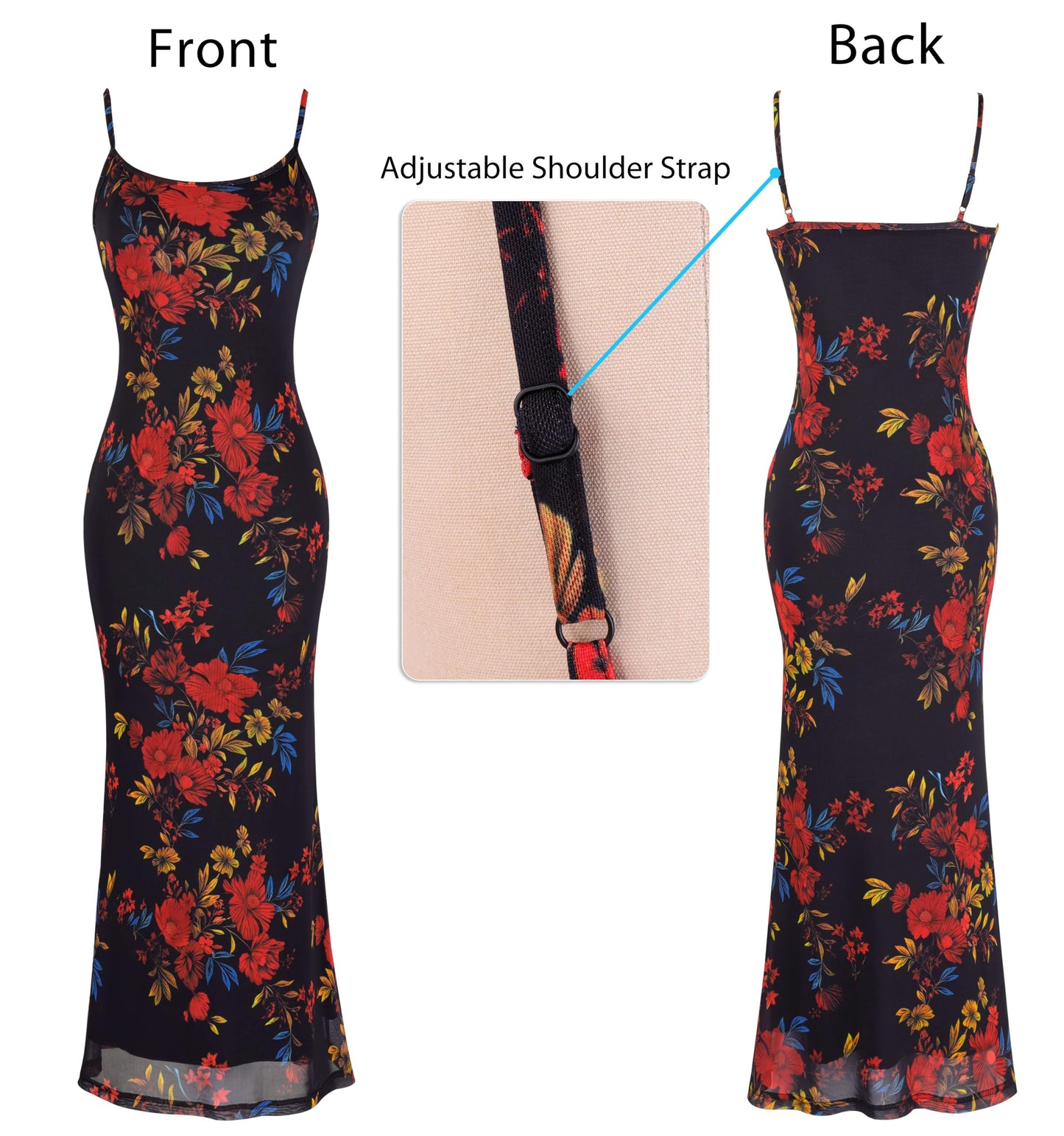 Floral Spaghetti Strap Cocktail Dress
