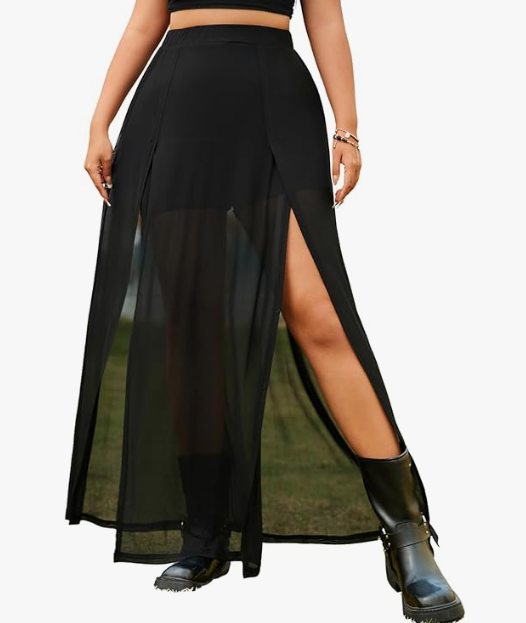 Double Slit Long Skirt