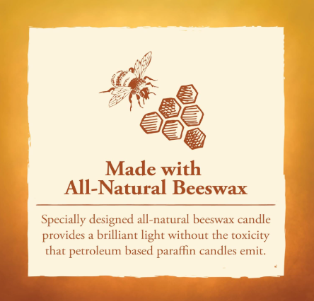 Candle by the Hour 48-Hour Tall Candle, Eco-friendly Natural Beeswax with Cotton Wick