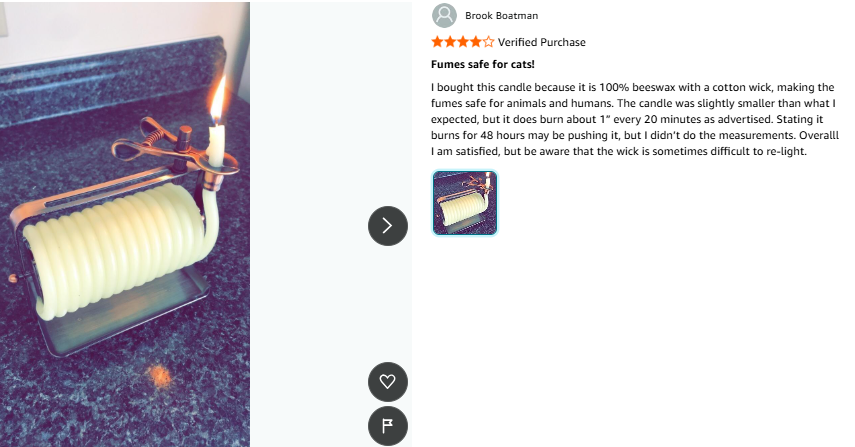 Candle by the Hour 48-Hour Tall Candle, Eco-friendly Natural Beeswax with Cotton Wick