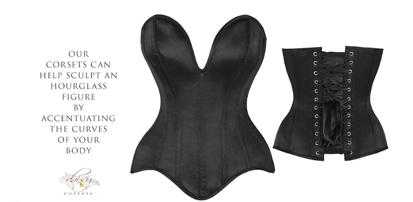 Daisy Corsets Top Drawer Dark Red Velvet & Beaded Steel Boned Over Bust Corset
