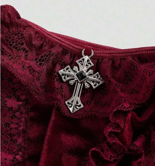 Off Shoulder Bell Flared Sleeve Lace Blouse