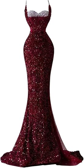Sequined Slit Dress