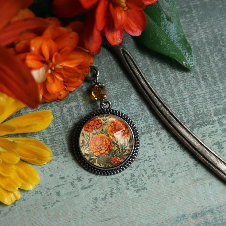 Bronze and Glass Cabochon Bookmark