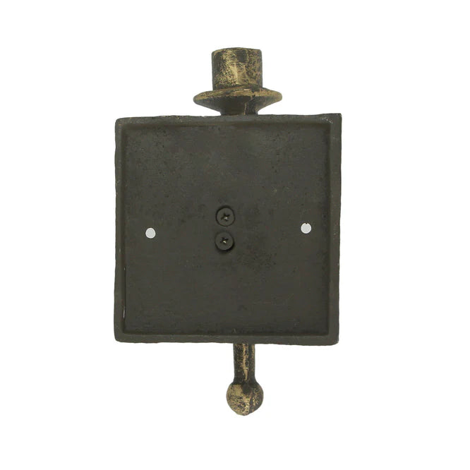 Set of 2 Cast Iron Antique Bronze Finish Torchbearer Wall Sconce